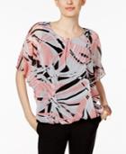 Alfani Petite Printed Mesh Top, Only At Macy's
