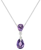 Amethyst (2-1/4 Ct. T.w.) And Diamond Accent Pendant Necklace In 14k White Gold