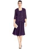 R & M Richards Petite Sequin Lace Dress And Jacket