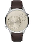Ax Armani Exchange Men's Dark Brown Leather Strap Watch 48mm Ax2175