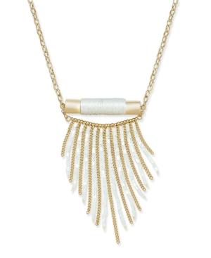Inc International Concepts Gold-tone Cord Wrapped Fringe Long Length Necklace, Only At Macy's