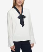Tommy Hilfiger Bell-sleeve Tie-neck Blouse
