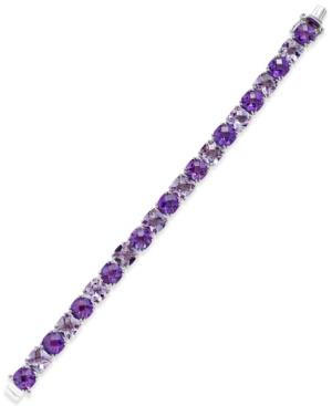 Purple And Pink Amethyst Tennis Bracelet (53 Ct. T.w.) In Sterling Silver