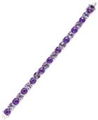 Purple And Pink Amethyst Tennis Bracelet (53 Ct. T.w.) In Sterling Silver