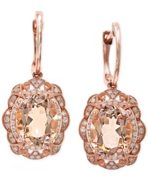 Blush By Effy Morganite (4-5/8 Ct. T.w.) And Diamond (1/4 Ct. T.w.) Earrings In 14k Rose Gold