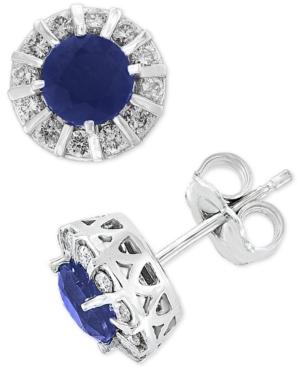 Amore By Effy Ruby (1-1/8 Ct. T.w.) & Diamond (1/3 Ct. T.w.) Stud Earrings In 14k White Gold (also Available In Sapphire, Emerald & Tanzanite)