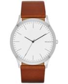 Skagen Men's Light Brown Leather Strap Watch 41mm Skw6331