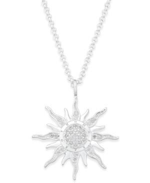 Thomas Sabo Crystal Sun Pendant Necklace In Sterling Silver