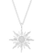 Thomas Sabo Crystal Sun Pendant Necklace In Sterling Silver