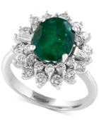 Effy Final Call Emerald (2-1/8 Ct. T.w.) And Diamond (1-1/5 Ct. T.w.) Ring In 14k White Gold
