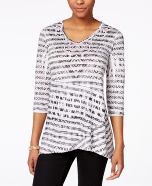 Style & Co. Printed Handkerchief Hem Top, Only At Macy's