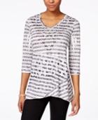 Style & Co. Printed Handkerchief Hem Top, Only At Macy's