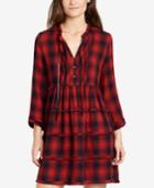 William Rast Cotton Tiered Plaid Dress