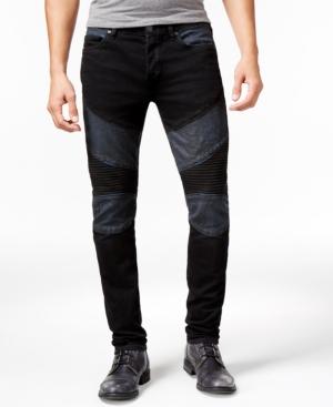 True Religion Men's Rocco Two Tone Skinny Moto Jeans