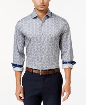 Tasso Elba Men's Big And Tall Geometric Long-sleeve Shirt, Classic Fit