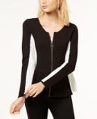 Inc International Concepts Colorblocked Peplum Cardigan, Created For Macy's