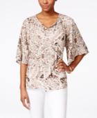 Style & Co. Sublimated Printed Peasant Top, Only At Macy's