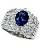 Le Vian Tanzanite (1-3/4 Ct. T.w.) And Diamond (1 Ct. T.w.) Multi-row Ring In 18k White Gold