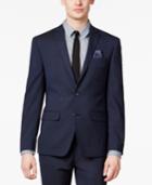 Bar Iii Men's Extra-slim Fit Stretch Wrinkle-resistant Blue/black Check Suit Jacket, Only At Macy's