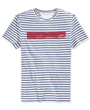 Tommy Hilfiger Men's Striped Graphic Print T-shirt