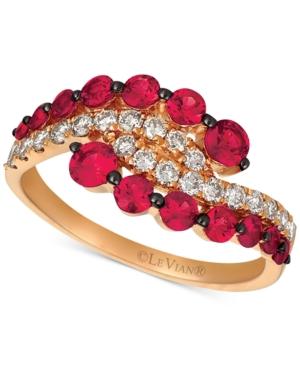 Le Vian Rhodolite Garnet (1 Ct. T.w.) & Diamond (3/4 Ct. T.w.) Tiara Ring In 14k Rose Gold