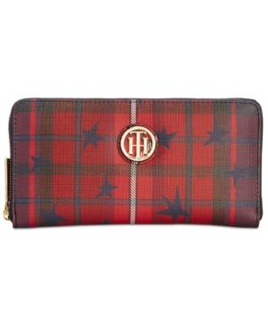 Tommy Hilfiger Th Serif Textured Zip Around Wallet