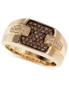 Gento By Effy Men's Brown (1/4 Ct. T.w.) And White Diamond (1/8 Ct. T.w.) Ring In 14k Gold