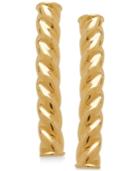 Polished Twisted Bar Linear Drop Earrings In 10k Gold