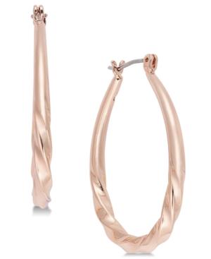 Charter Club Large Rose Gold-tone Twist Hoop, 1.5, Created For Macy's
