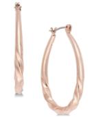 Charter Club Large Rose Gold-tone Twist Hoop, 1.5, Created For Macy's