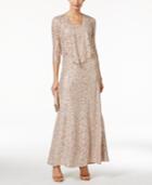 Alex Evenings Embellished Lace Dress And Jacket Set