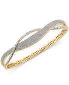 Diamond Glitter Twist Bracelet (1/4 Ct. T.w.) In 18k Gold-plated Sterling Silver