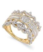 Diamond Ring, 14k Gold Diamond Vintage Crown Ring (3/4 Ct. T.w.)