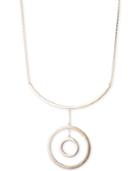 Anne Klein Gold-tone Double Circle Pendant Necklace