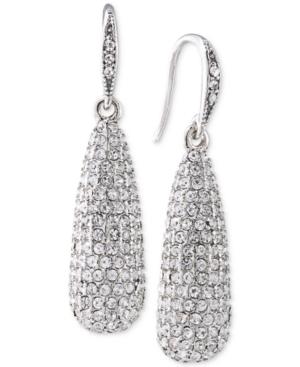 Swarovski Silver-tone Crystal Pave Drop Earrings