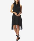 Avec Les Filles Tie-neck Sleeveless High-low Dress