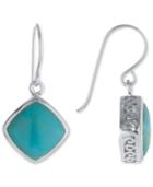 Manufactured Turquoise Earrings (2 Ct. T.w.) In Sterling Silver