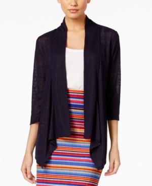 Ny Collection Ribbed Illusion Cardigan