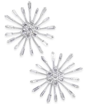 Diamond Starburst Stud Earrings (1/3 Ct. T.w.) In 14k White Gold