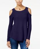 One Hart Juniors' Cold-shoulder Waffle-knit Top, Only At Macy's