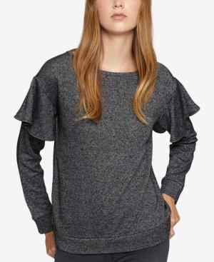 Sanctuary Ruffled Metallic Sweatshirt