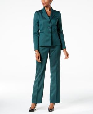 Le Suit Pinstripe Shimmer Pantsuit