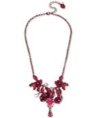 Betsey Johnson Pink-tone Flower & Crystal Collar Necklace