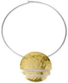 Robert Lee Morris Soho Two-tone Wire-wrapped Round Pendant Collar Necklace