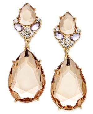 Inc International Concepts Gold-tone Bronze Double Teardrop Earrings, Only At Macy's
