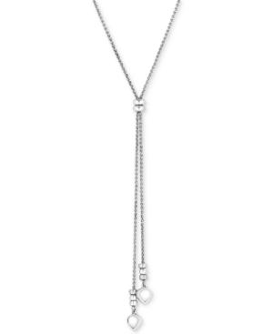 Lucky Brand Silver-tone Imitation Mother-of-pearl Stone Lariat Necklace