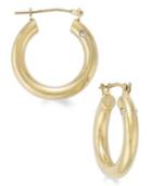 Signature Gold 14k Gold Diamond Accent Hoop Earrings