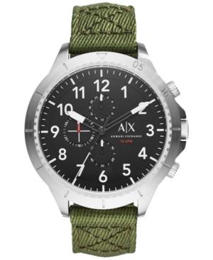 Ax Armani Exchange Men's Chronograph Green Nylon Strap Watch 50mm Ax1759