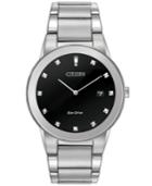 Citizen Men's Eco-drive Axiom Diamond Accent Stainless Steel Bracelet Watch 40mm Au1060-51g