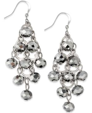 Inc International Concepts Silver-tone Rondelle Bead Drop Earrings